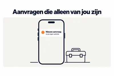 Een telefoon met een melding: nieuwe aanvraag via je eigen website, een aanvraag die alleen van jou is.